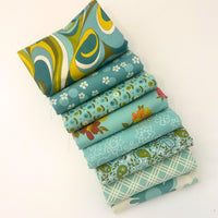 Happy Daze Custom Fat Quarter Bundle Aqua by Chloe’s Closet for Moda Fabrics | 8 FQs | Curated Bundle