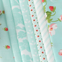 PRESALE Bloomsberry Fat Quarter Bundle Aqua by Camille Roskelley for Moda Fabrics | 8 Fat Quarters | Curated Bundle