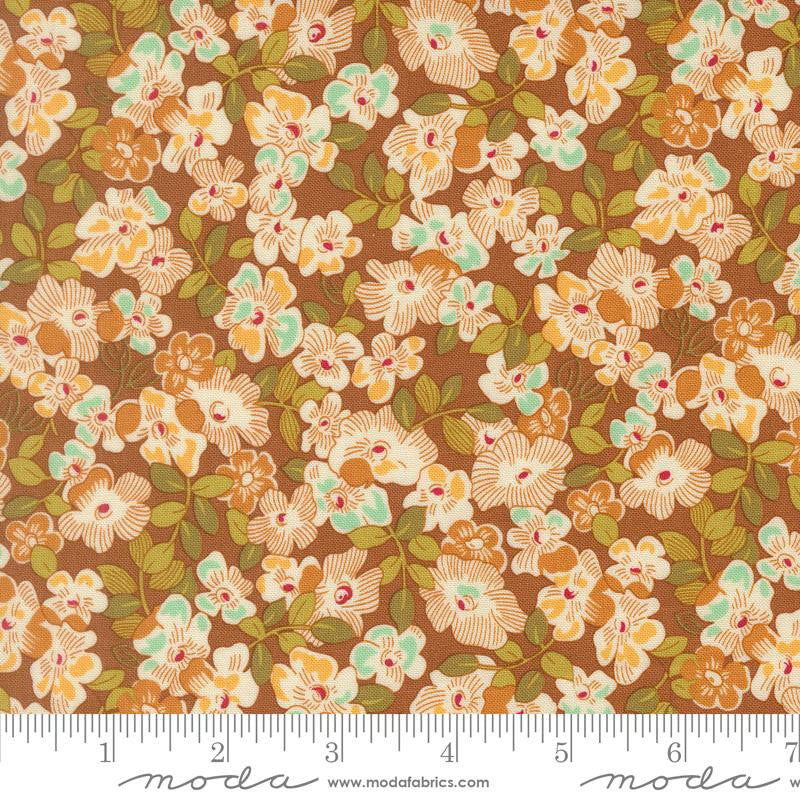 PRESALE Butternut and Sage Fields of Flowers Cinnamon Yardage by Fig Tree & Co for Moda Fabrics | 35442 18