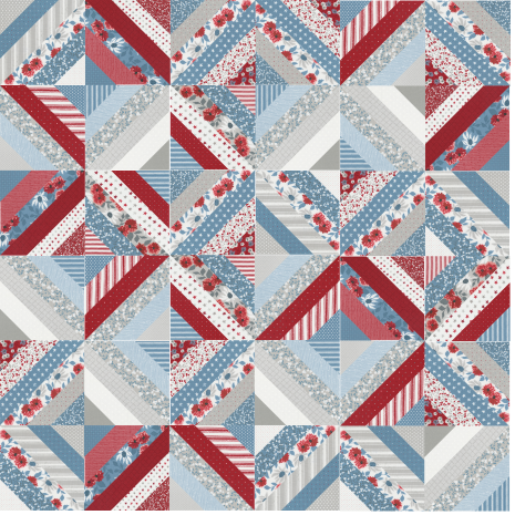 Let your Flag Fly Quilt Kit using Old Glory Yardage by Lella Boutique for Moda Fabrics | 62" x 62" Patriotic Quilt