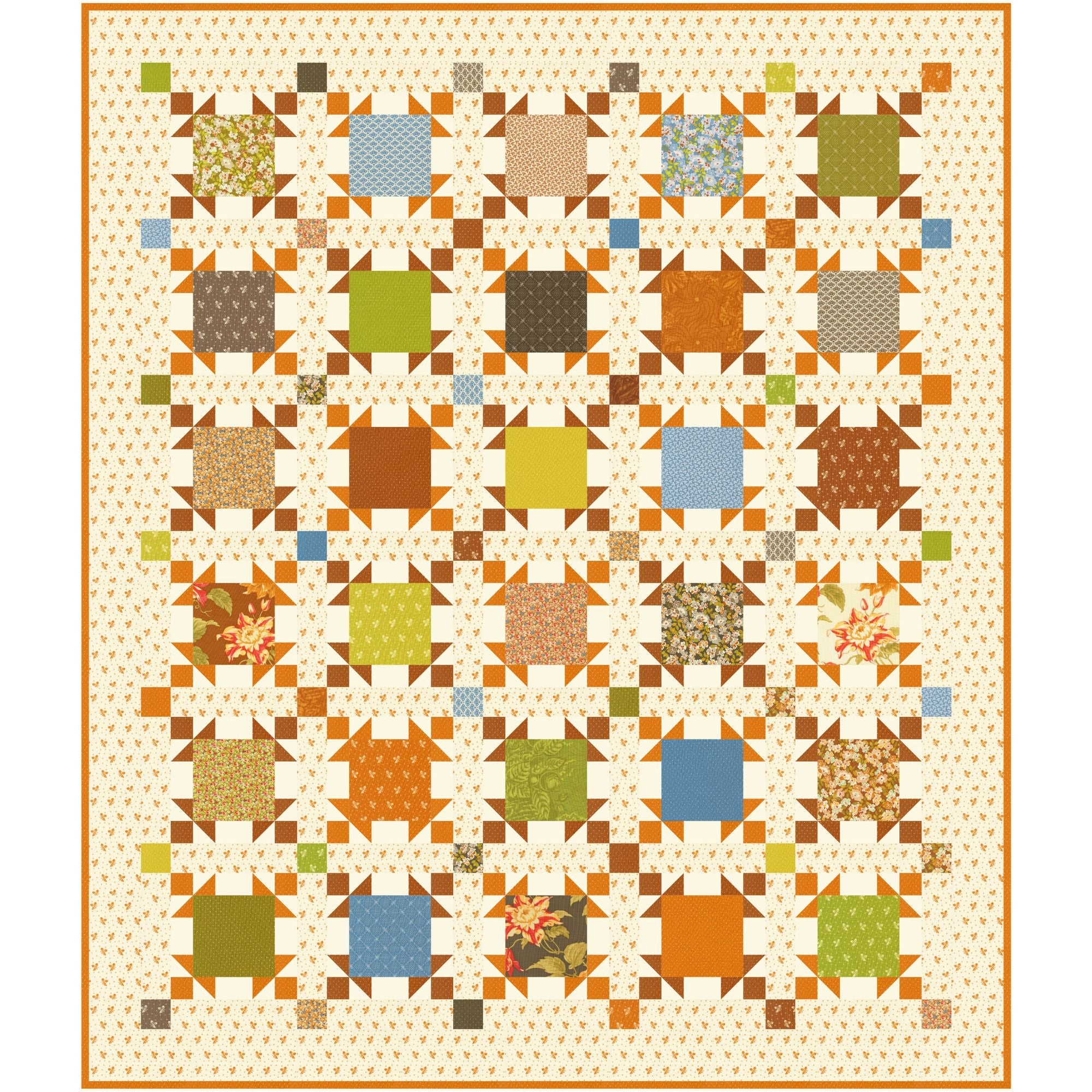 Plough and Harvest Custom Quilt Kit | Butternut and Sage by Fig Tree & Co for Moda Fabrics | Quilt Size 62” x 72 1/2”