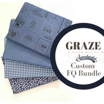 Graze Navy Colorway Fat Quarter Bundle by Sweetwater for Moda Fabrics | Custom Bundle | 4 FQs