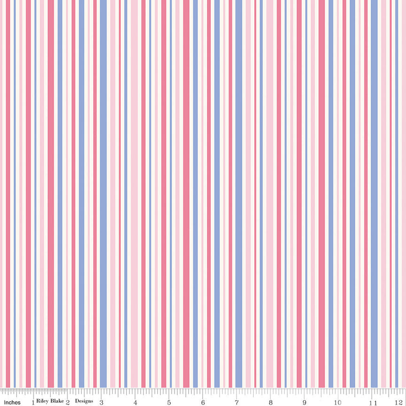Little Darlin' Stripes Pink Yardage by the RBD Designers for Riley Blake Designs | C16976-PINK