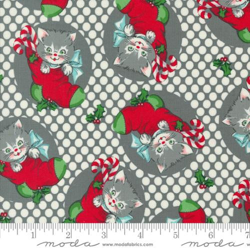 Kitty Christmas Custom Fat Quarter Coal Colorway Bundle by Urban Chiks | Curated Bundle 5 Fat Quarters