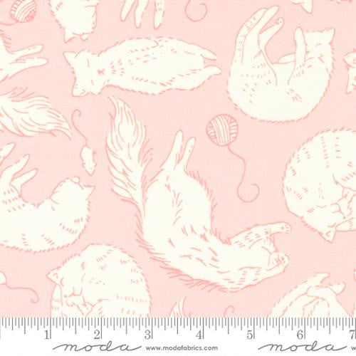 Here Kitty Kitty Light Pink Sleepy Time Yardage by Stacy Iest Hsu for Moda Fabrics |20832 17