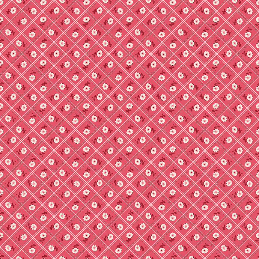 PRESALE Berry & Sage Calico Tea Rose Yardage by Lori Holt of Bee in My Bonnet | C17384-TEAROSE