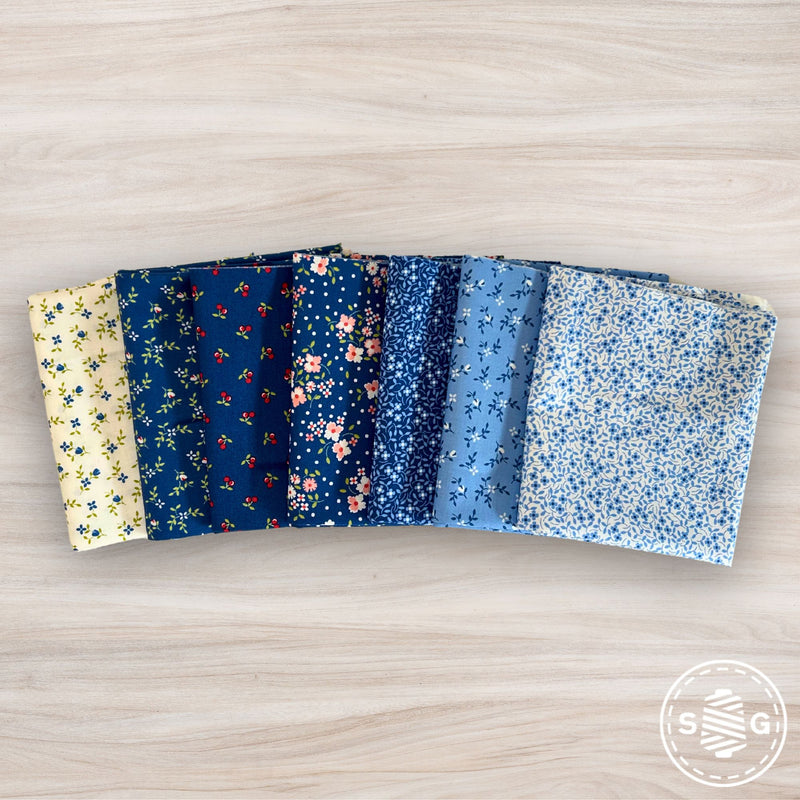 Cali & Co Custom Fat Quarter Blue Bundle by Corey Yoder for Moda Fabrics | Curated Bundle 6 FQs