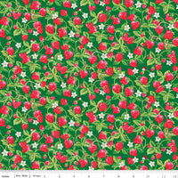 PRESALE The World of Strawberry Shortcake Strawberries Green Yardage for Riley Blake Designs | C18564-GREEN