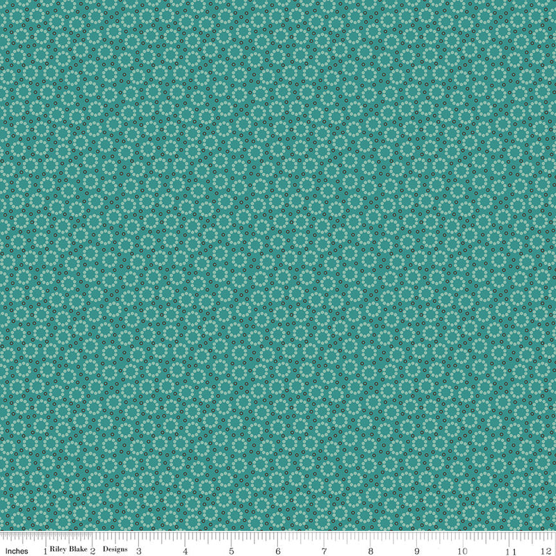 Sale! Home Town Teal Miller Yardage by Lori Holt for Riley Blake Designs |C13593 TEAL