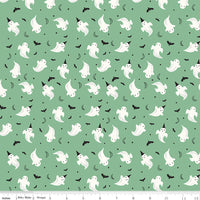 Frank and Friends Ghosts Green Yardage by My Mind's Eye for Riley Blake Designs | C17475-GREEN