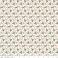PRESALE Evergreen Wishes Holly Berries Cream Yardage by Traci Reed for Riley Blake Designs | C17814-CREAM