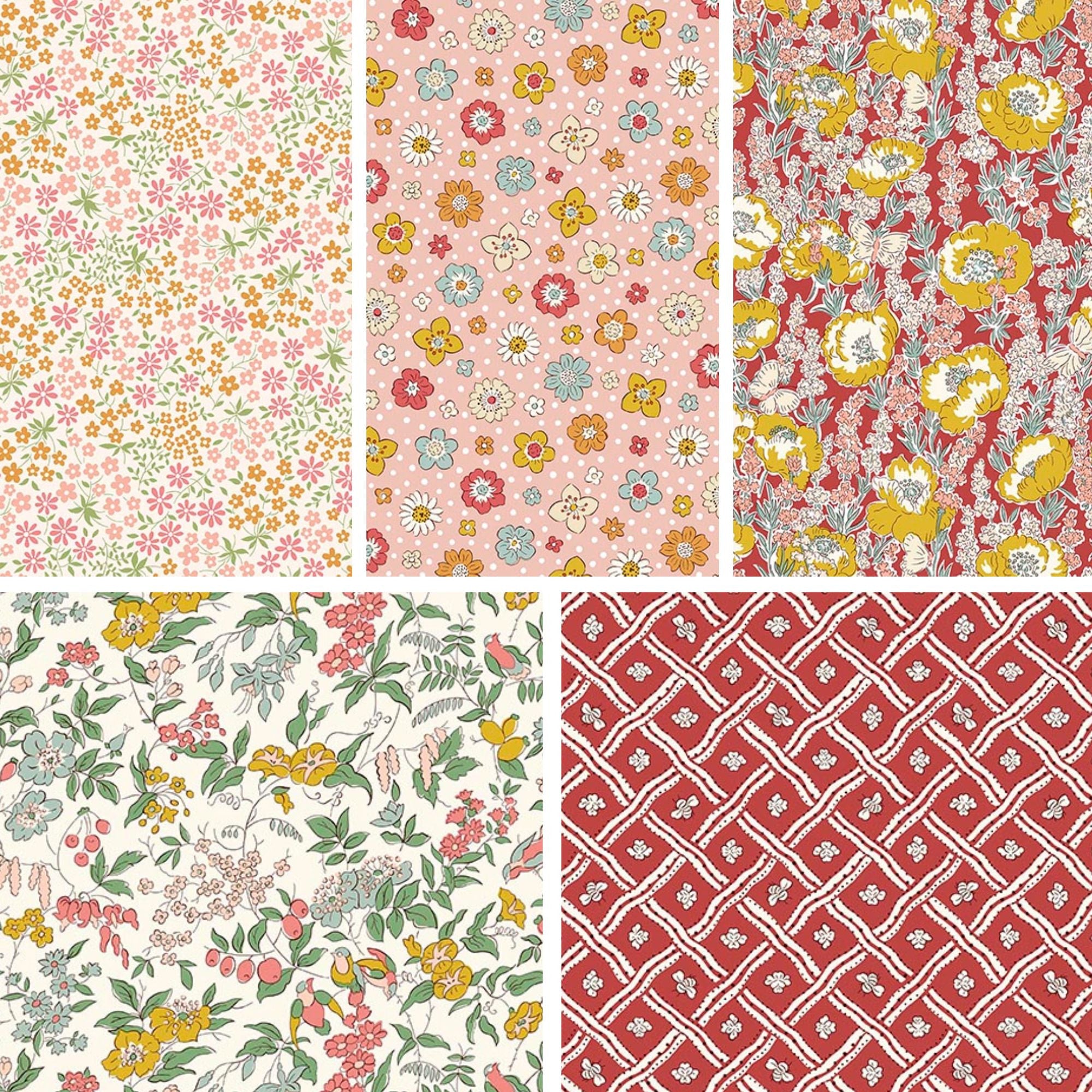 PRESALE Half Yard Bundle | Meadow Flowers by Liberty Fabrics for Riley Blake Designs | 5 Half Yard Cuts | Curated Bundle