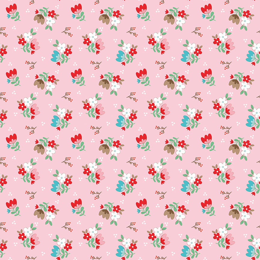 Whimsical Woodland Floral Pink Yardage by Tasha Noel for Riley Blake Designs | C17642-PINK
