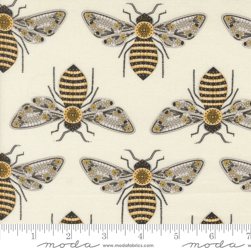 Bee Garden Bumblebee Metallic Porcelain by Gingiber for Moda Fabrics | 48411 11M