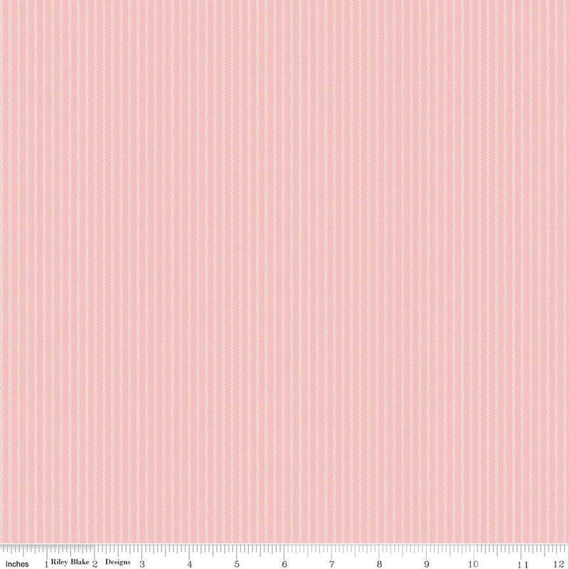 Mary Catherine Stripe Rose Yardage by Amy Smart for Riley Blake Designs | C16708-ROSE