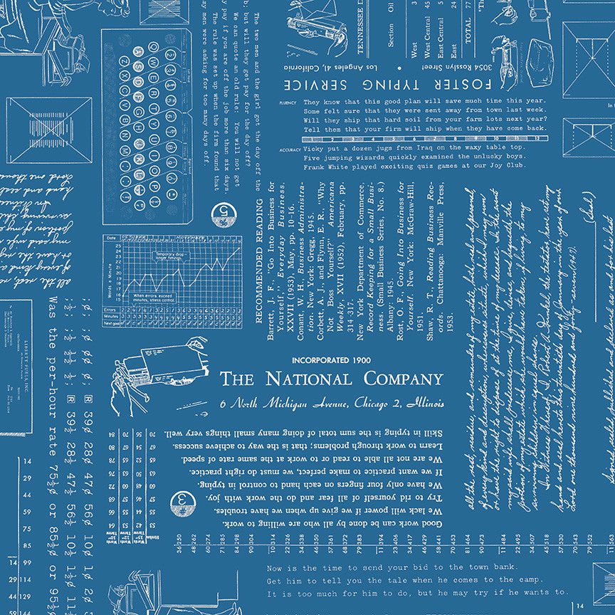 TYPE/ography Denim Yardage by Lori Holt of Bee in My Bonnet for Riley Blake Designs | C16850-DENIM