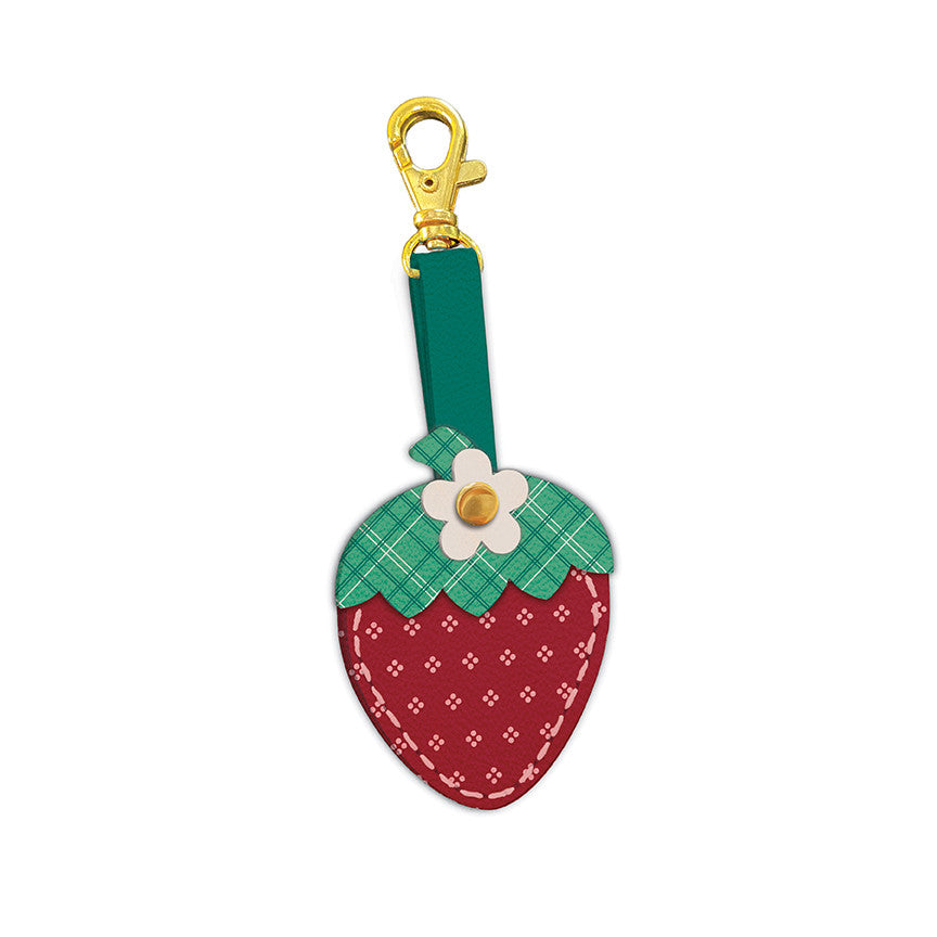 PRESALE Lori Holt Berry & Sage Leather Strawberry Charm by Lori Holt of Bee in my Bonnet | STLR-48390