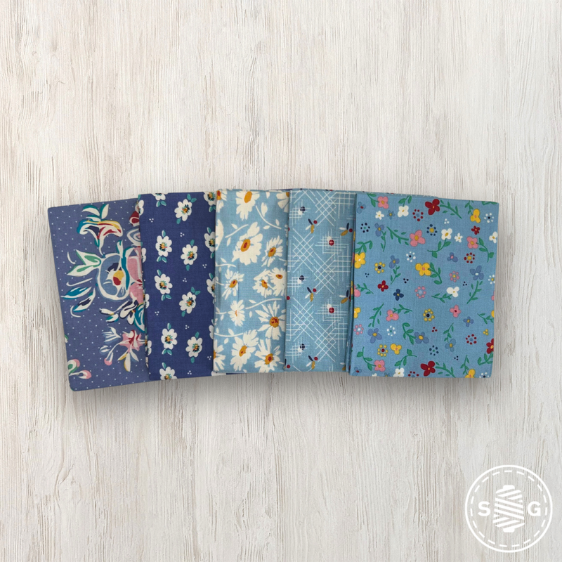 Always in Season Custom Fat Quarter Sky Blueberry Bundle by American Jane for Riley Blake Designs | Curated Bundle 5 FQs