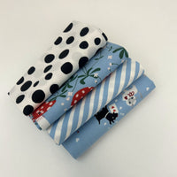 Funny Valentine Custom Fat Quarter Bundle Blue by Lizzy House for Moda Fabrics | 4 FQs | Curated Bundle
