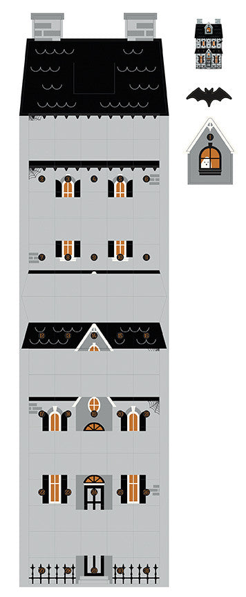 Frank and Friends Haunted House Countdown Felt Panel by My Mind's Eye | Panel Size 28 1/4" x 68 1/2 | FT17478-PANEL