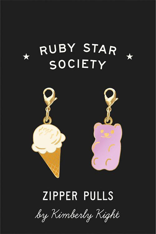Sale! Ruby Star Society Kimberly  Zipper Pulls by Kimberly Kight for Moda Fabrics | 2 Zipper Charms | RS7053