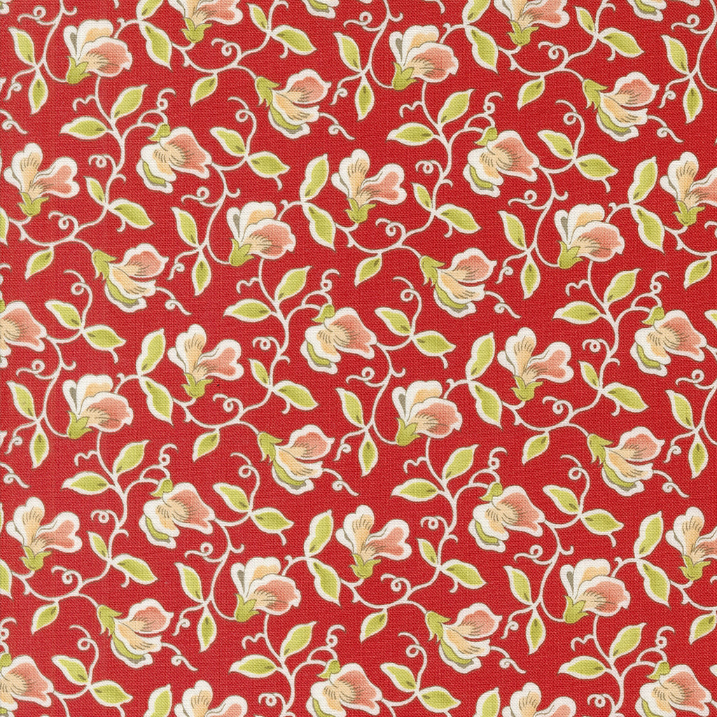 Portofino Sweet Pea Pomegranate Yardage by Fig Tree & Co for Moda Fabr ...