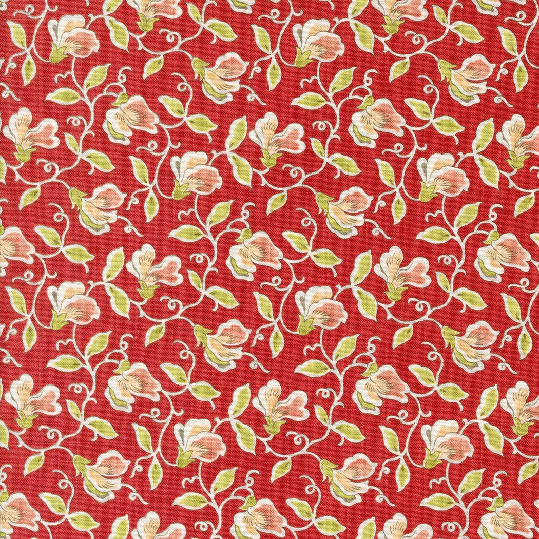 Portofino Sweet Pea Pomegranate Yardage by Fig Tree & Co for Moda Fabrics | 3 Yard Cut | 35392 16
