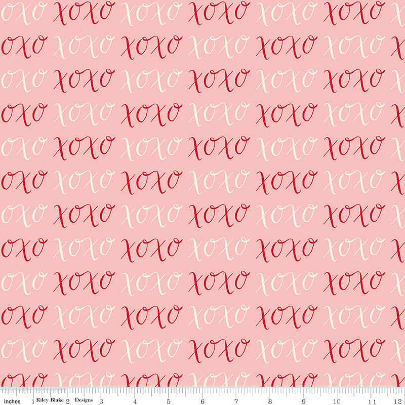 Letters to Cupid XOXO Pink Yardage by My Mind's Eye for Riley Blake Designs | C16983-PINK