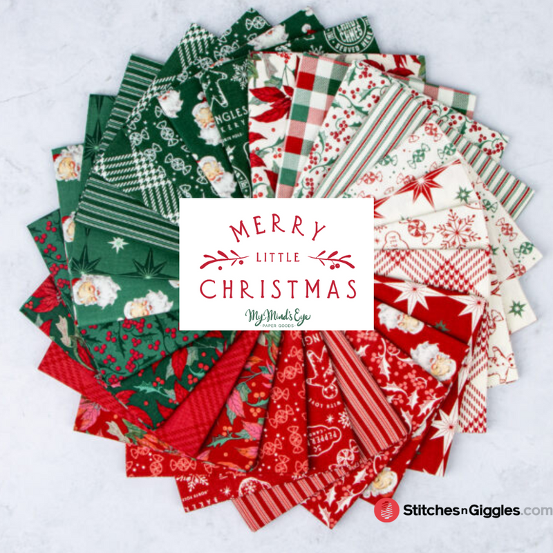 Merry Little Christmas Cream Peppermint Yardage by My Mind's Eye for Riley Blake Designs |C14846 CREAM