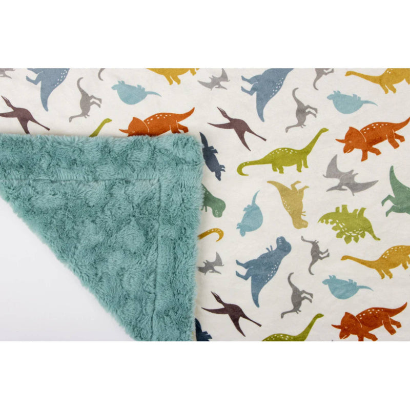 Dinosaur Baby Minky Blanket Dino Roar Cream by Dreamy Blankets  | Premium Soft Minky Blanket | Baby Blanket Size 32" x 36"