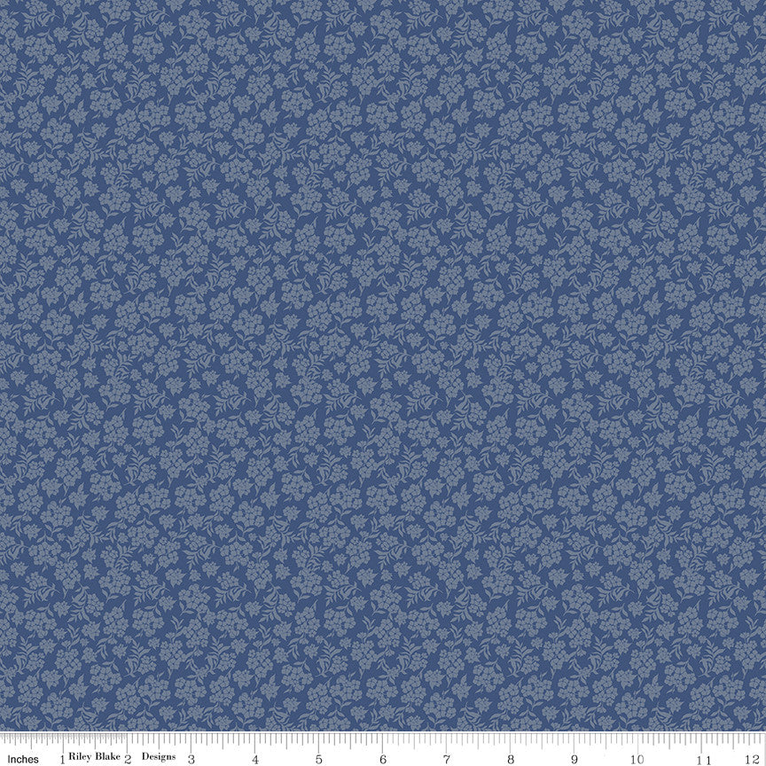 PRESALE Before the Bloom Viola Denim Yardage Danelys Sidron for Riley Blake Designs | C18063-DENIM