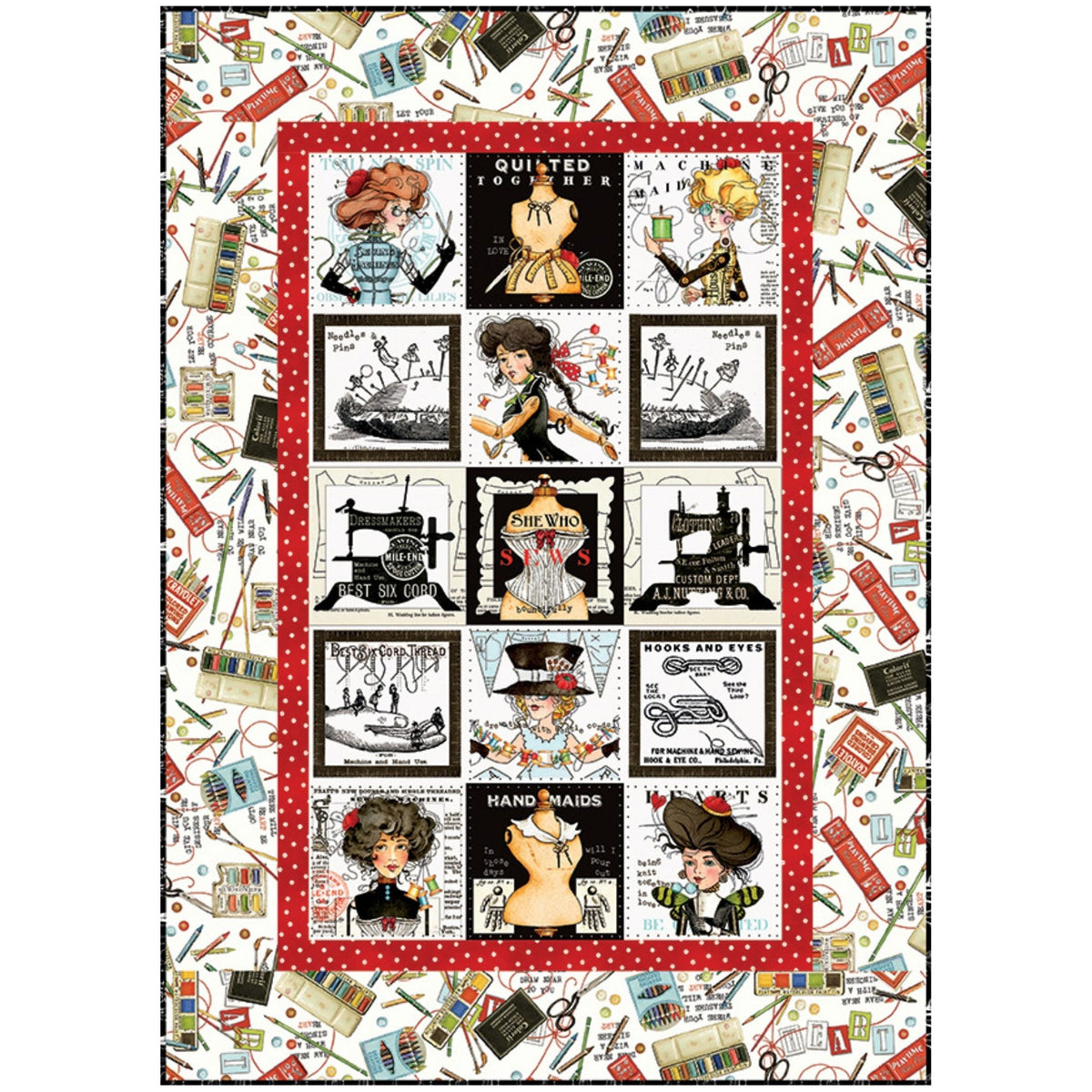 PRESALE The Maker Medium Patch Panel Quilt Kit | She Who Sews–The Maker by J. Wecker Frisch | Quilt Size 37 1/2" x 52 3/4" | FREE PATTERN
