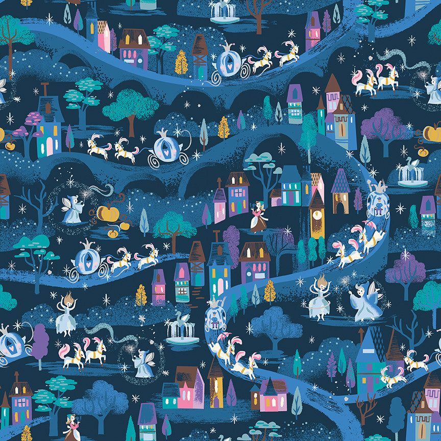 PRESALE Wishes Moonlight Blueberry Sparkle Yardage by Jill Howarth for Riley Blake Designs | SC18072-BLUEBERRY