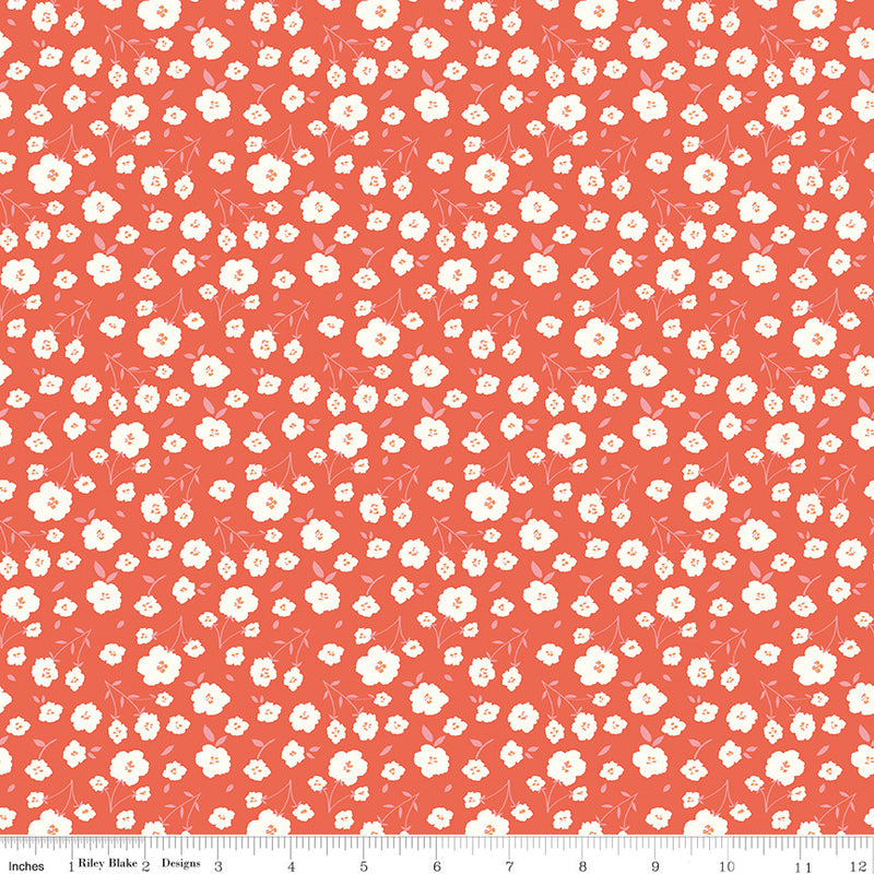Sunsetridge Flowers Rouge Yardage by Minki Kim for for Riley Blake Designs | C15732-ROUGE