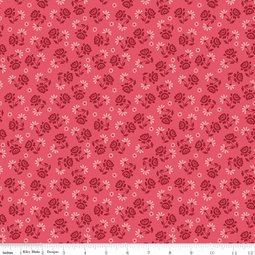 PRESALE Berry & Sage Roses Tea Rose Yardage by Lori Holt of Bee in My Bonnet | C17380-TEAROSE