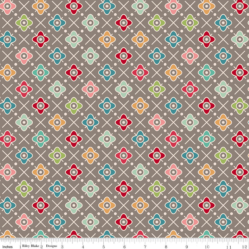 PRESALE Wide Back Farmers Daughter Flower Patch Rustic Yardage by Lori Holt of Bee in My Bonnet | 108" Wide Backing | WB17195-RUSTIC