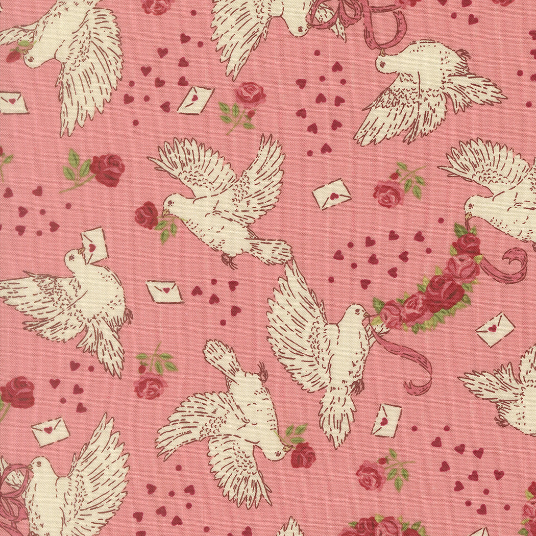 PRESALE Je T'aime Doves True Love Blossom Yardage by Stacy Iest Hsu for Moda Fabrics | 20992 13