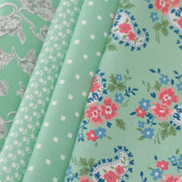 A Cat Named Stitch Custom Fat Quarter Bundle Green by Camille Roskelley for Moda Fabrics | Curated Bundle | 4 Fat Quarters