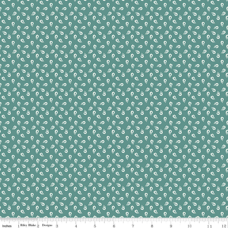 PRESALE New Beginnings Posies Teal Yardage by Sandy Gervais for Riley Blake Designs | C15755-TEAL