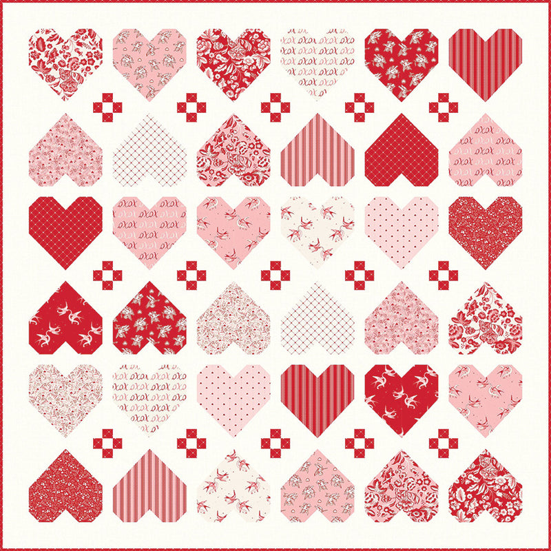 Heartwarming Custom Quilt Kit With Letters to Cupid by My Mind's Eye for Riley Blake Designs | Quilt Size 52" x 52"