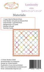 Luminosity Quilt Pattern by Chelsi Stratton of Sherri & Chelsi | Quilt Size 77 1/2" x 77 1/2"  | CSD 162