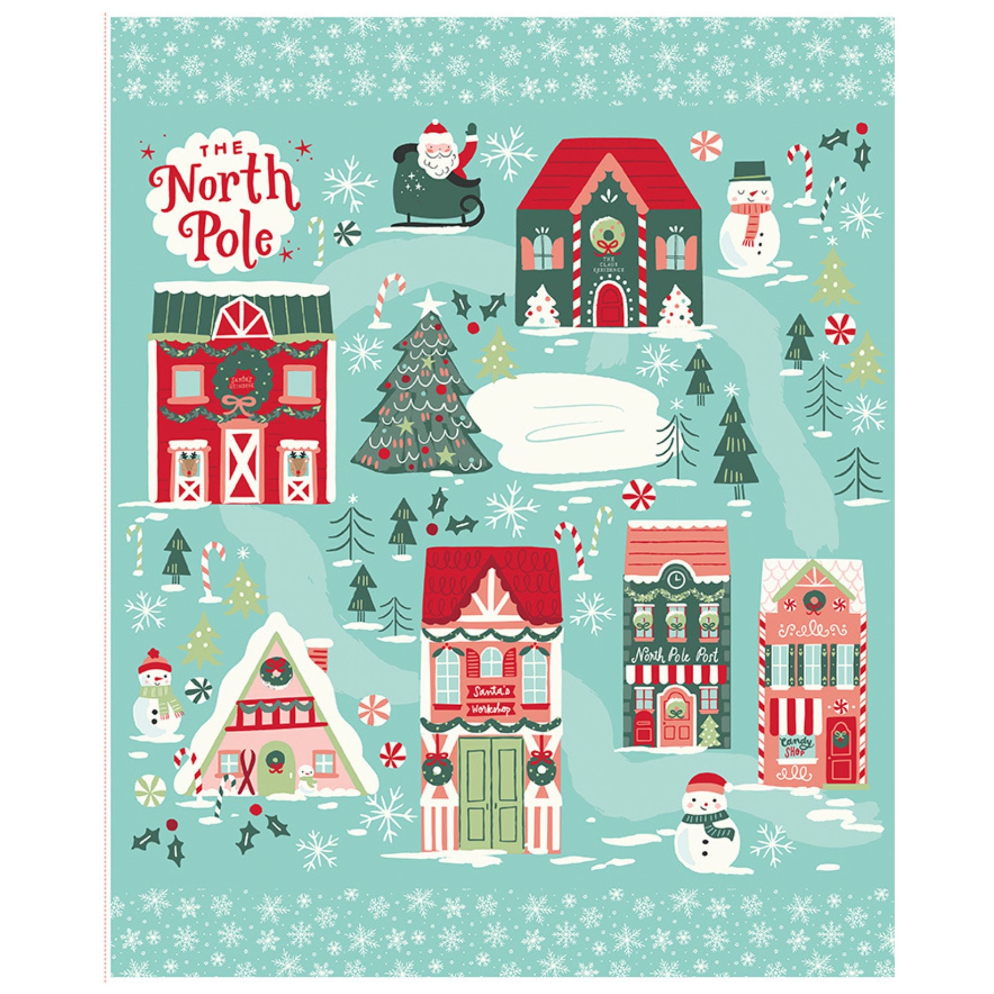 The North Pole Flannel Panel by My Mind's Eye for Riley Blake Designs | Panel Size 35 1/2" x 43 1/2" | F17755-PANEL