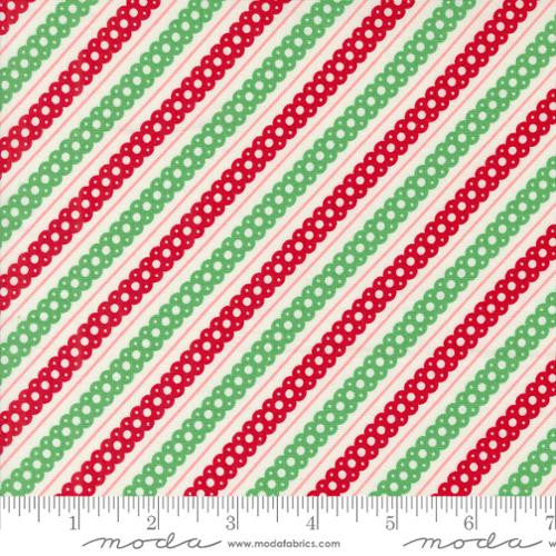 Kitty Christmas Snow Stripe Stripes by Urban Chiks for Moda Fabrics | 31205 11| Cut Options