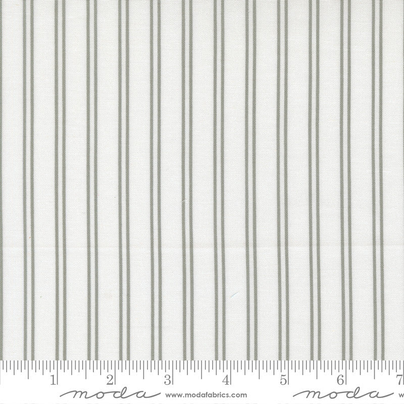 A Cat Named Stitch Stripe Cream Grey Yardage by Camille Roskelley for Moda Fabrics | 55344 25