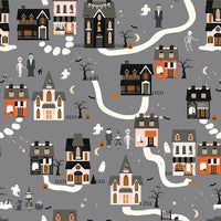 Frank and Friends Houses Gray Yardage by My Mind's Eye for Riley Blake Designs | C17471-GRAY