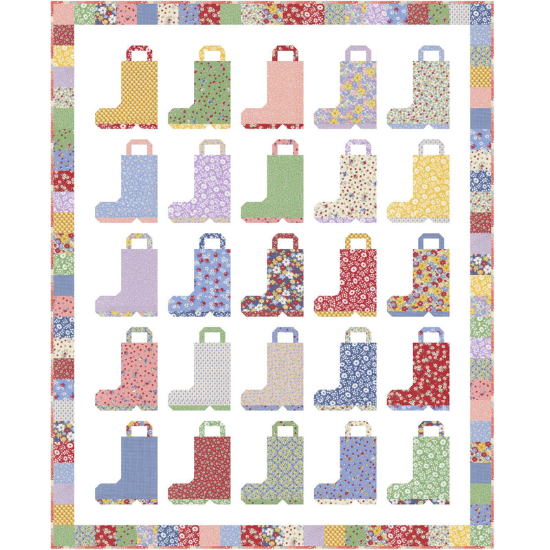 PRESALE Chance of Rain Custom Quilt Kit With 30s Playtime by Linzee McCray | Quilt Size 42" x 52"
