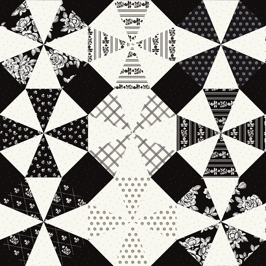 PRESALE Moonlit Trellis Kaleidoscope Cheater Print Cloud Yardage by My Mind's Eye for Riley Blake Designs | C18218-CLOUD