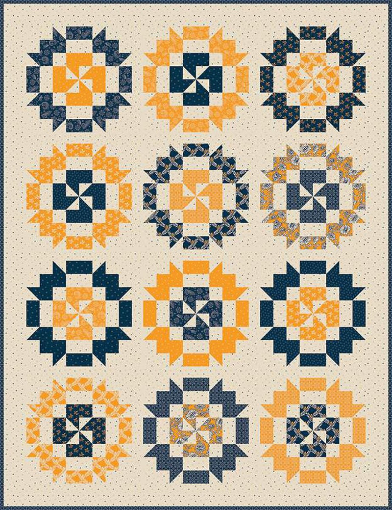 Cheddar at Twilight Peppermint Bark Quilt Boxed Kit by RBD Designers | Quilt Pattern by It's Sew Emma | Quilt Size 51 1/2" x 67" KT-15160