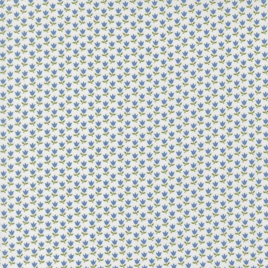 A Cat Named Stitch June Cream Blue Yardage by Camille Roskelley for Moda Fabrics | 55347 22