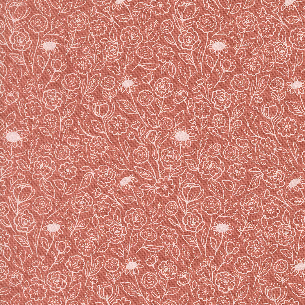 PRESALE Garden Glam Flower Doodles Rose Water Yardage by Lella Boutique for Moda Fabrics | 5272 14